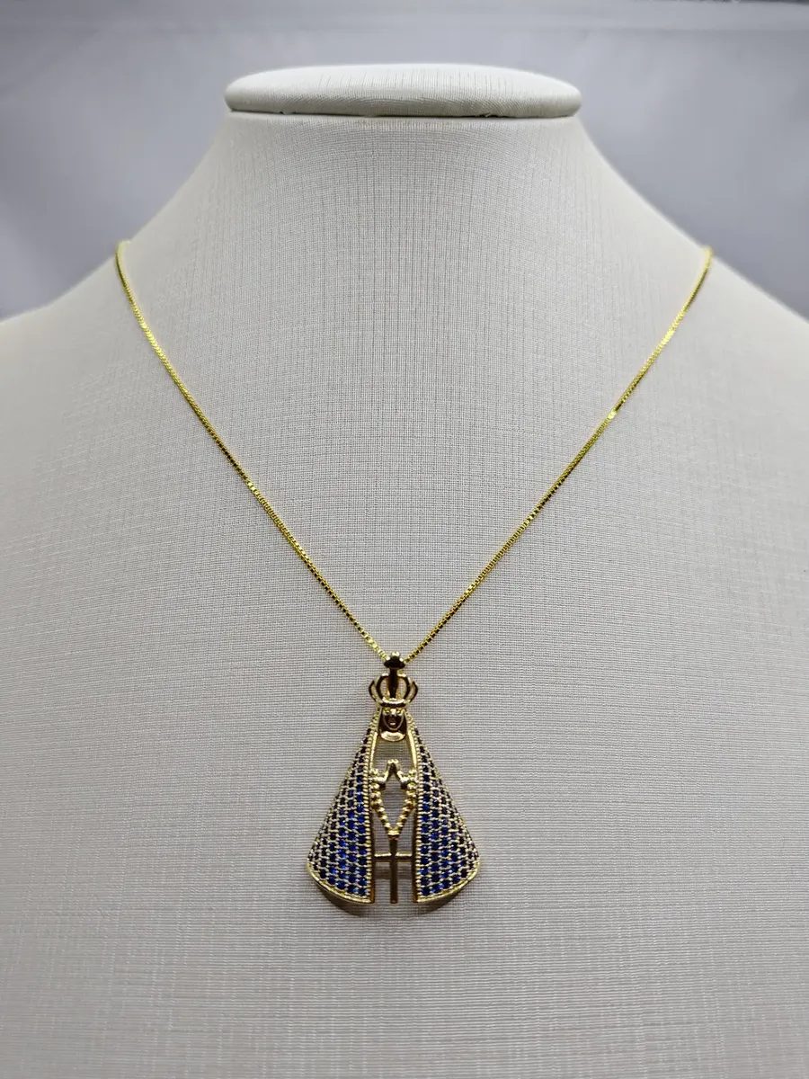 Colar Nossa Senhora Aparecida Cravejada